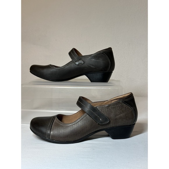 Taos Womens Mambo Leather Mary Jane Heel 1.5 " Gray Size 8 Comfort - Picture 3 of 8